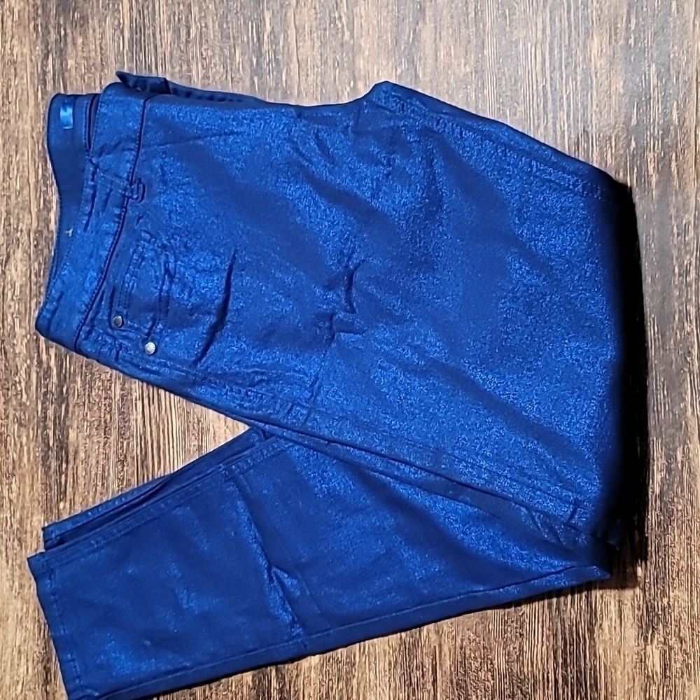 SAPPHIRE INK Pants Jeans Royal Blue Metallic /Iridescent Size 11